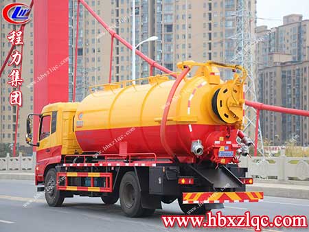 城市污水不用慌，大肚便便超能裝——程力東風天錦吸污車